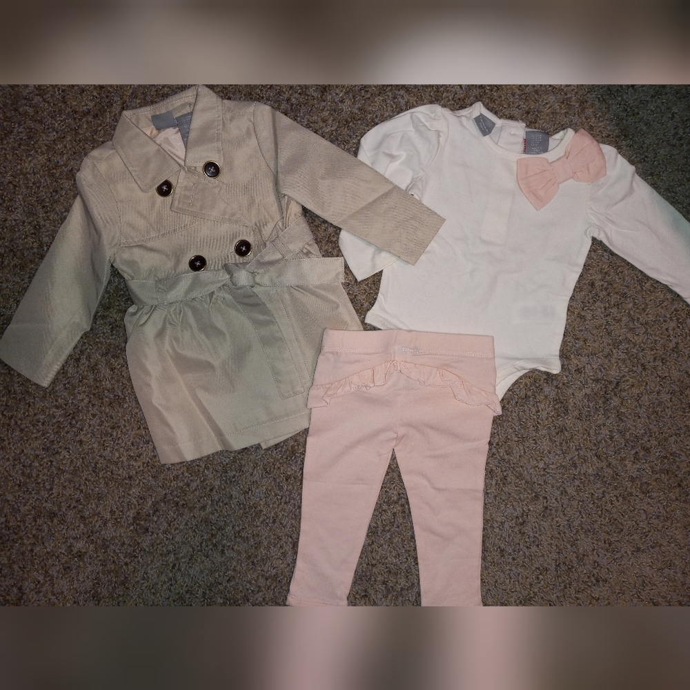 NWT Tahari Baby Trench Coat Outfit